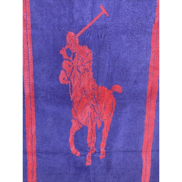 Vintage Ralph Lauren Red Blue Beach Towel - Picture 3 of 12